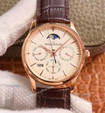 Swiss Jaeger-LeCoultre Master Ultra Thin Perpetual Rose Gold Watch 39mm